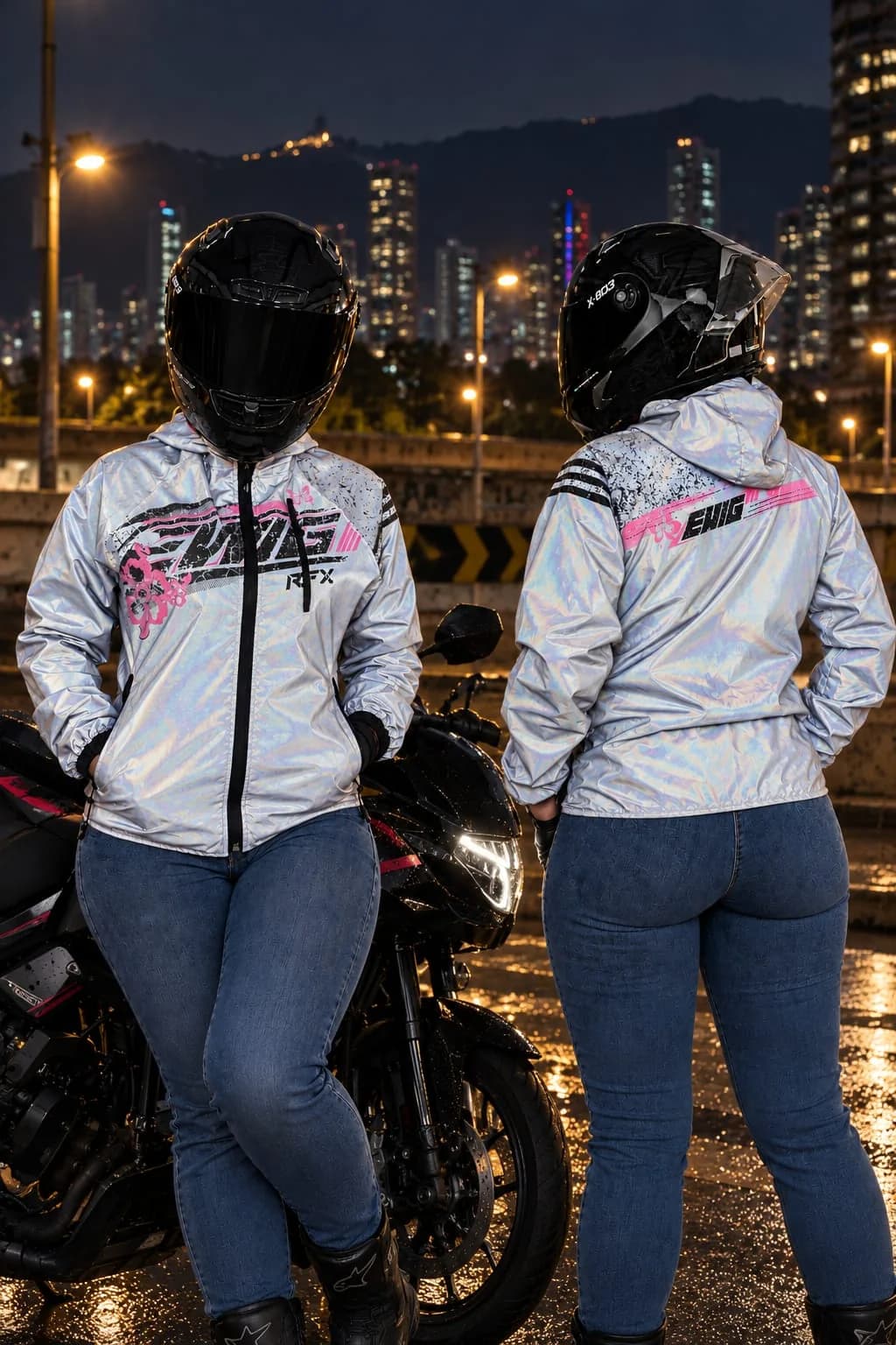 Vista frontal y posterior de la Chaqueta Reflex Ultra Light Dama de EWIG